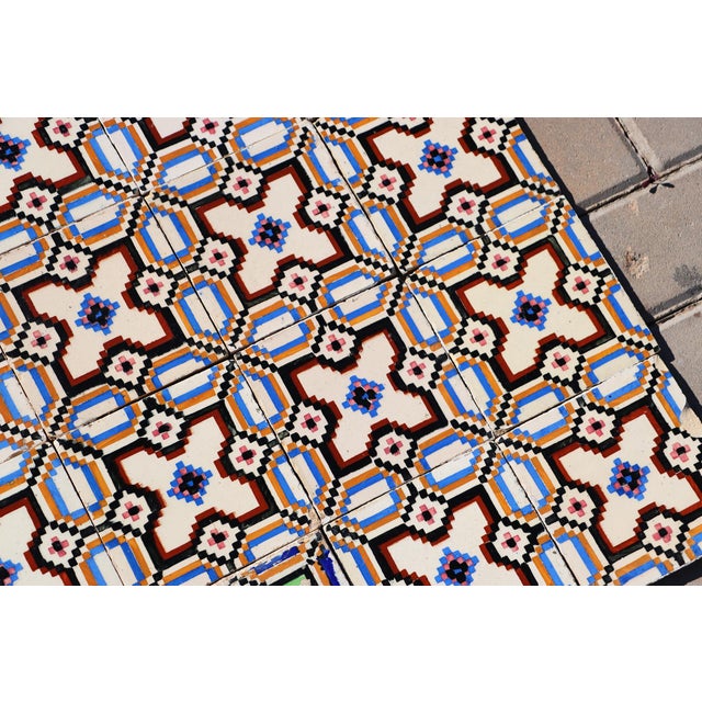 Art Nouveau / Early Art Deco Design Set of 33 Portuguese Geometric Tiles Multicolor c.1900s For Sale - Image 13 of 18
