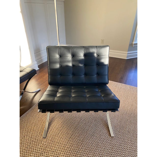 Knoll Knoll Barcelona Chair and Stool For Sale - Image 4 of 7