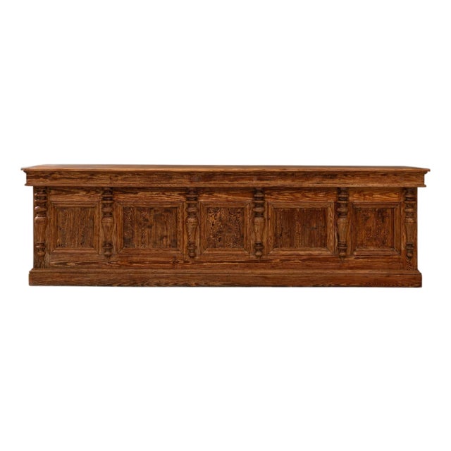 1900s French Provincial Carved Wooden Shop Counter For Sale