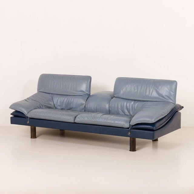 1980s Vintage Italian Space Age Leather Sofa from Poltrona Frau, 1980s For Sale - Image 5 of 18