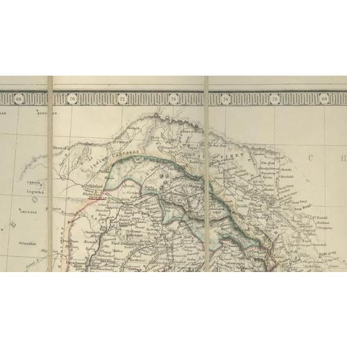 Johnstons Travelling Map of India on Linen in Original Cloth, 1857 For Sale - Image 11 of 14