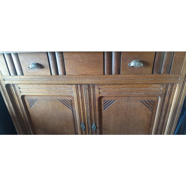French Art Deco Oak Buffet, 1930s For Sale - Image 9 of 11