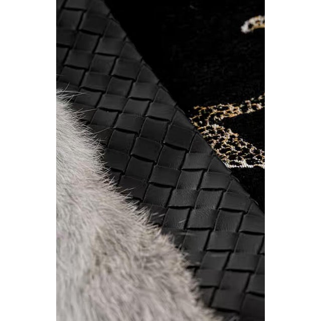 Contemporary Midnight Leopard Velvet Throw Pillow | 11" X 27" For Sale - Image 3 of 5