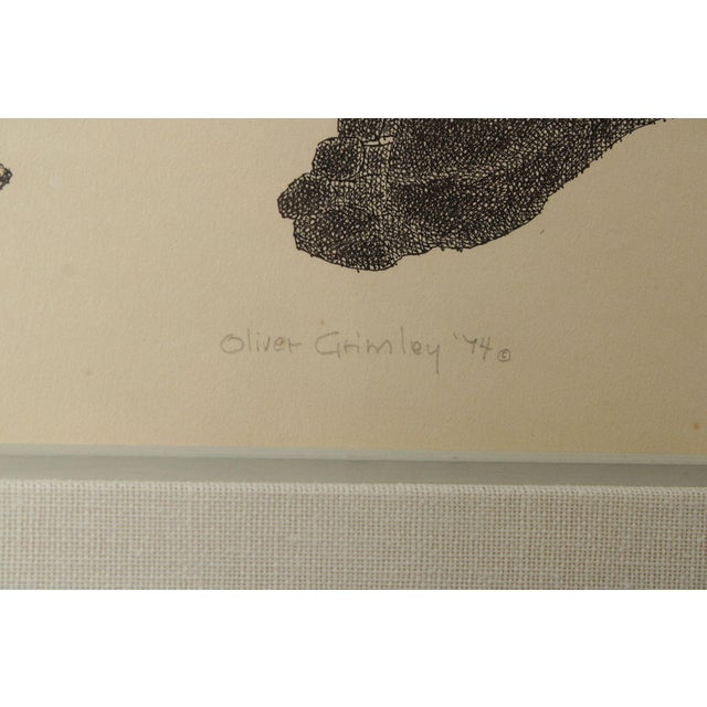 Oliver Grimley Whimsical Clown Pen and Ink Drawing For Sale - Image 12 of 12