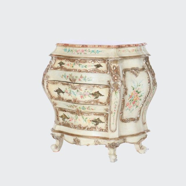 French French Louis XIV Style Hand Painted Bombay Commode 20thC For Sale - Image 3 of 16