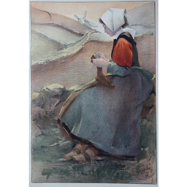 Jacques Wely, Heathland Flower, 1897, Lithograph For Sale - Image 4 of 4