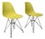 Pair of Eames Molded Plastic Side Chairs (Dsr) for Herman Miller – Lime Green For Sale