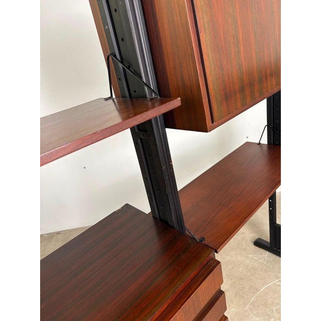 Italian Modular Wooden Bookshelf, 1960s For Sale - Image 6 of 10