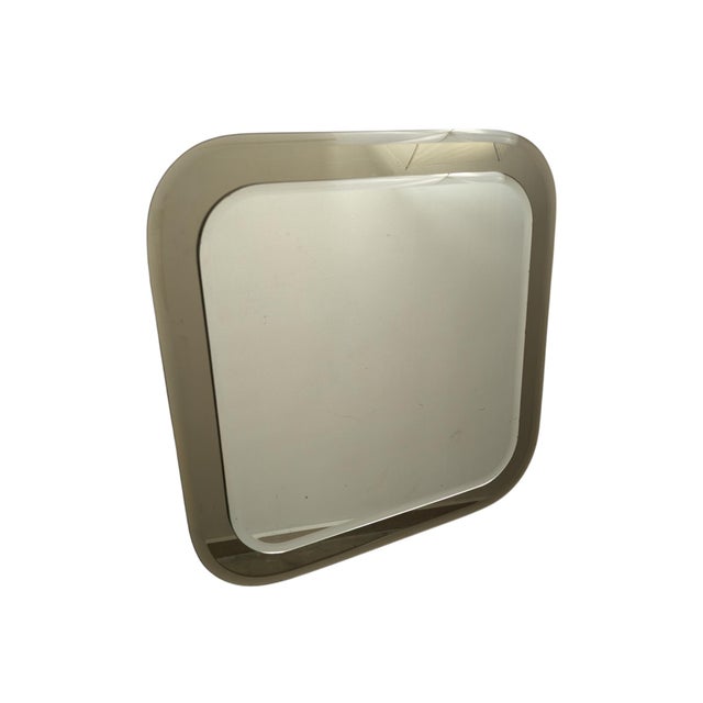 Gorgeous original vintage wall mirror, featuring beveled corners and an elegant double-layer design: the central mirror...
