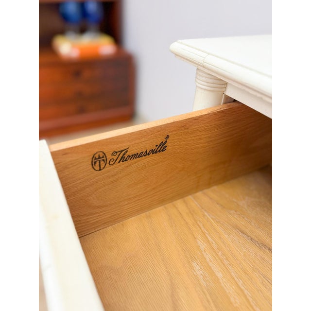 Vintage Thomasville Paoletti Faux Bamboo 9 Drawer Dresser White Hollywood Regency For Sale - Image 16 of 16