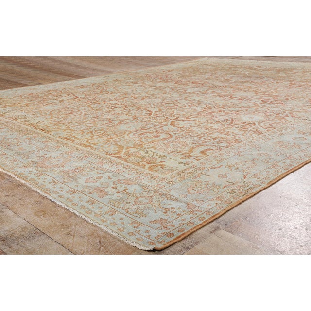 Terra Cotta Antique Persian Mahal Rug, 09'06 X 12'06 For Sale - Image 8 of 10
