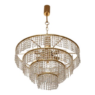 Four-Tier German Crystal Chandelier For Sale