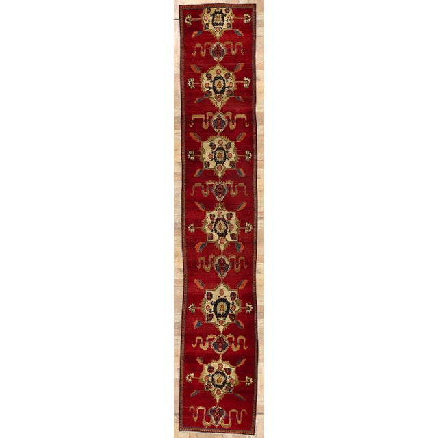 Vintage Red Turkish Oushak Rug - 03'01 X 17'03 For Sale - Image 9 of 9