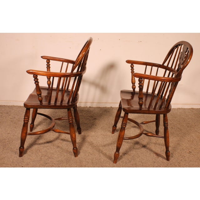 English Windsor Armchairs, Set of 2 For Sale - Image 5 of 12