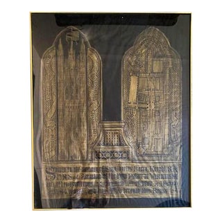 Vintage Paper and Gilt Rubbing, Artwork - Westminster For Sale