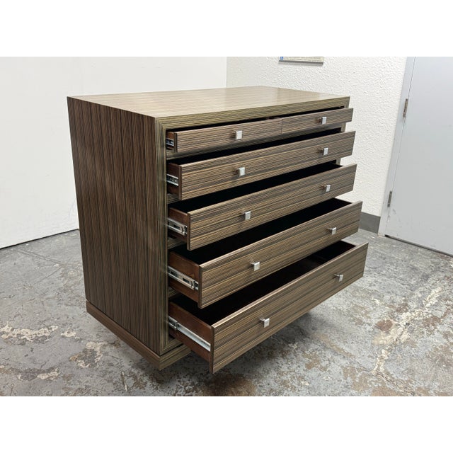 Contemporary Contemporary Macassar Style Six Drawer Chest For Sale - Image 3 of 12