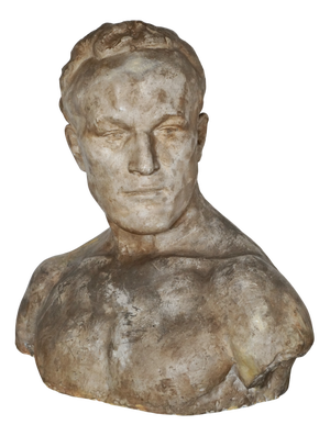 Eduard Deckers, Large Art Deco Bust, 1935, Clay & Plaster