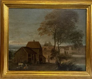 Flemish Artist, Landscape, Oil on Canvas, 18th Century