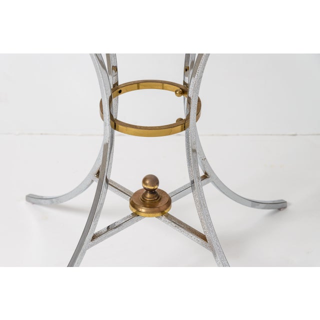 Maison Jansen Chrome Round Accent Table in the Manner of Maison Jansen For Sale - Image 4 of 8
