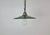 Vintage industrial enamel pendant lamp from the 1950s. It features a green enamel shade with white enamel interior and a...