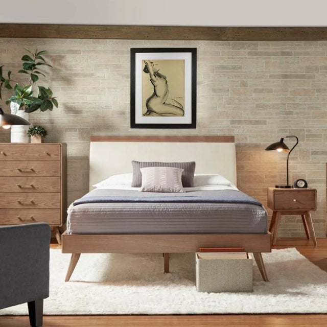 Abstract Female Nude Study Black Pencil Drawing by G. Debotoiyche For Sale - Image 3 of 13