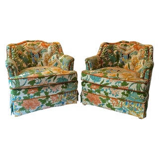 Vintage Chinoiserie Club Chairs by Henredon For Sale