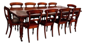 Extendable Dining Table and Chairs, Set of 11