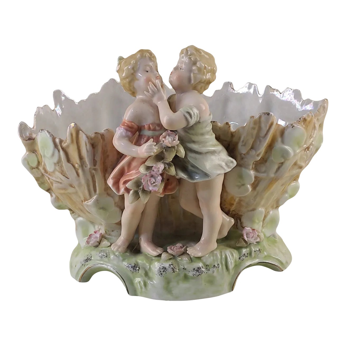 Early 20th Century German Kalk Bisque Jardiniere/Planter Center Bowl Chairish