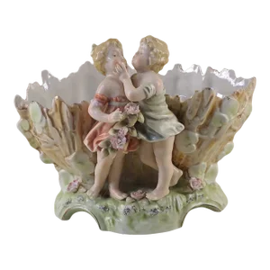 Early 20th Century German Kalk Bisque Jardiniere/Planter Center Bowl