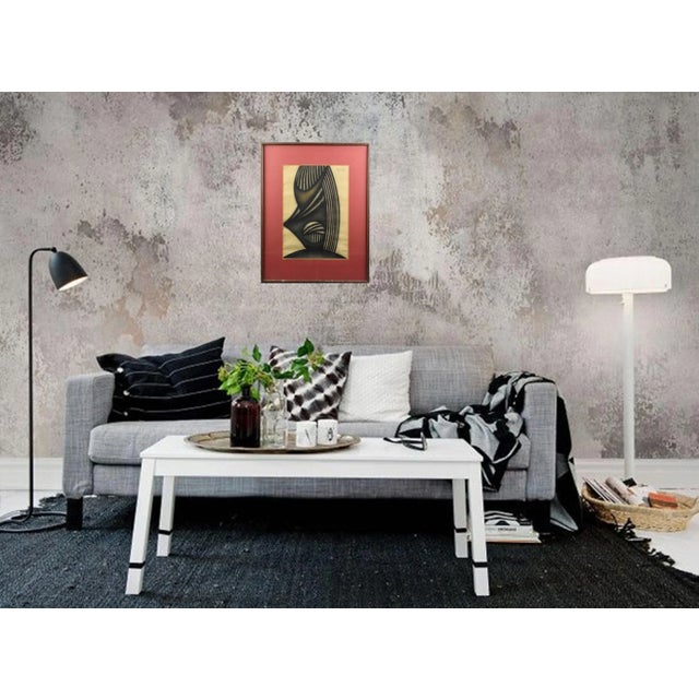 Dordevic Miodrag Dordevic Miodrag Brutalist Op Art Abstract Charcoal Drawing by Dordevic Miodrag, Circa 1960 For Sale - Image 4 of 9