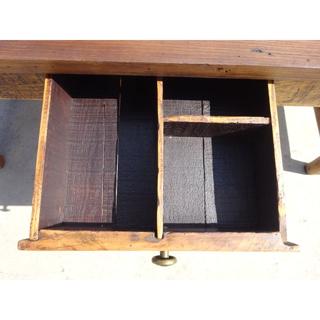 Wood Antique Farm Oak Table, 1800s For Sale - Image 7 of 18
