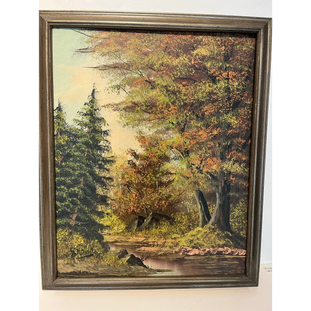A very nice acrylic on canvas painting by Spalding of foliage on Hnter Mountain with fine lines and colors. Actual canvas...