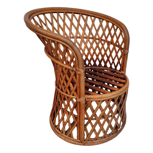 Italian Barn Bamboo Chair, 1950s For Sale