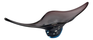 Purple and Blue Sommerso Murano Glass Centerpiece by Flavio Poli for Seguso, 1970s