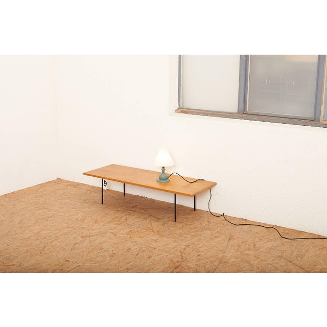 Wooden Base and Painted Mint Green Lamp, 1930s For Sale - Image 10 of 11