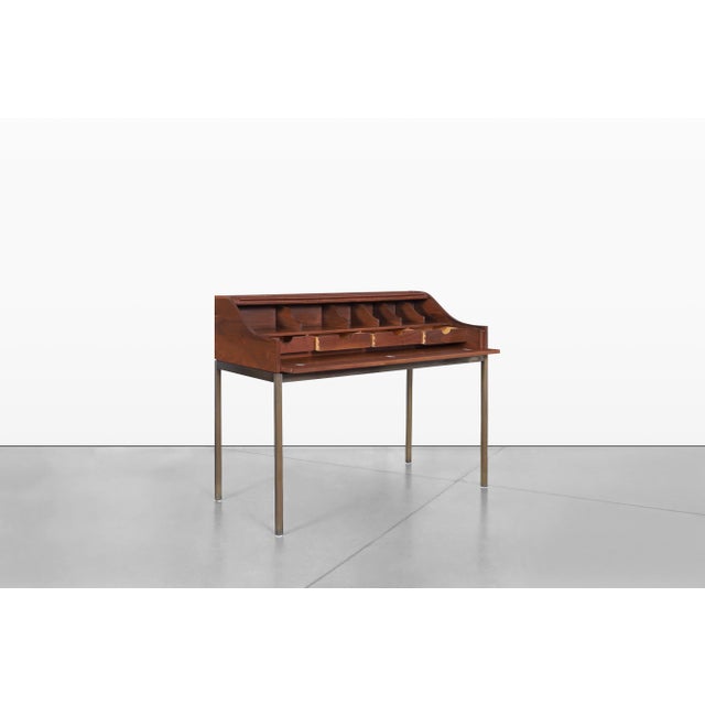 Mid-Century Walnut Roll-Top Desk by John Kapel for Glenn of California For Sale - Image 10 of 14