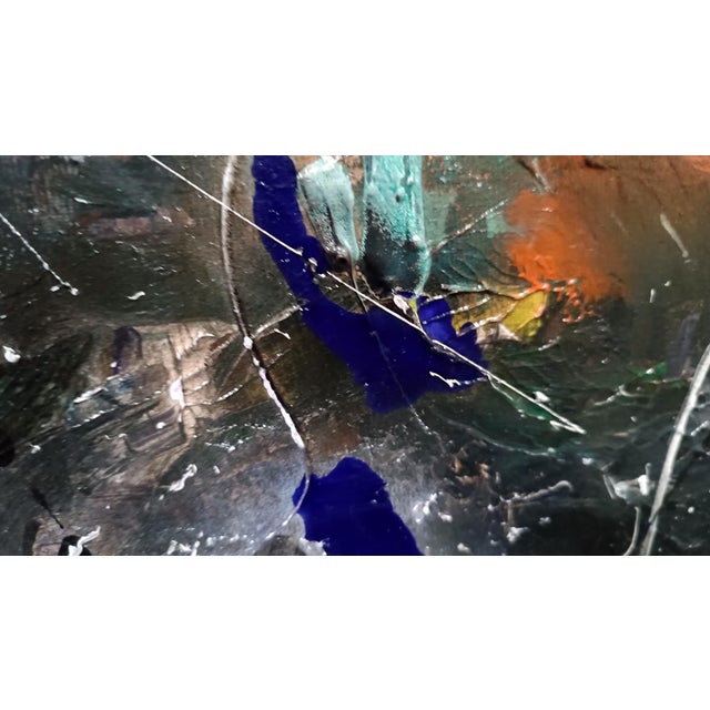 Textile Ovidiu Kloska, Strong Desire to Fly Over a Night Lake, Acrylic on Canvas For Sale - Image 7 of 13