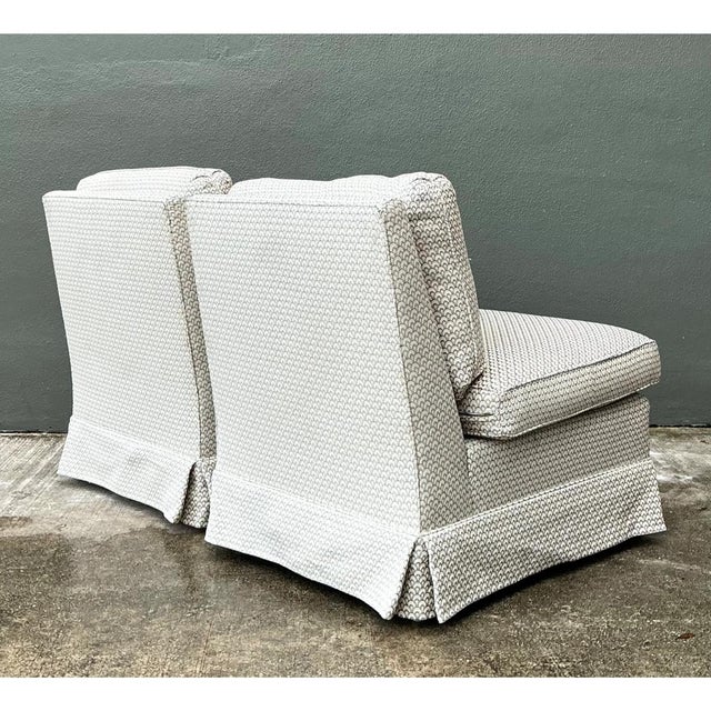 Vintage Upholstered Slipper Chairs - Pair For Sale - Image 12 of 12
