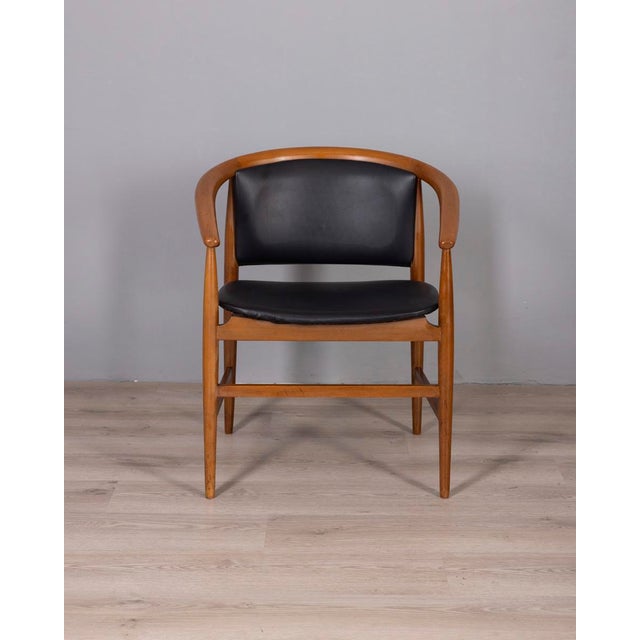 Vintage Wood and Leather Chairs from Isa Bergamo, 1960s, Set of 4 For Sale - Image 6 of 15