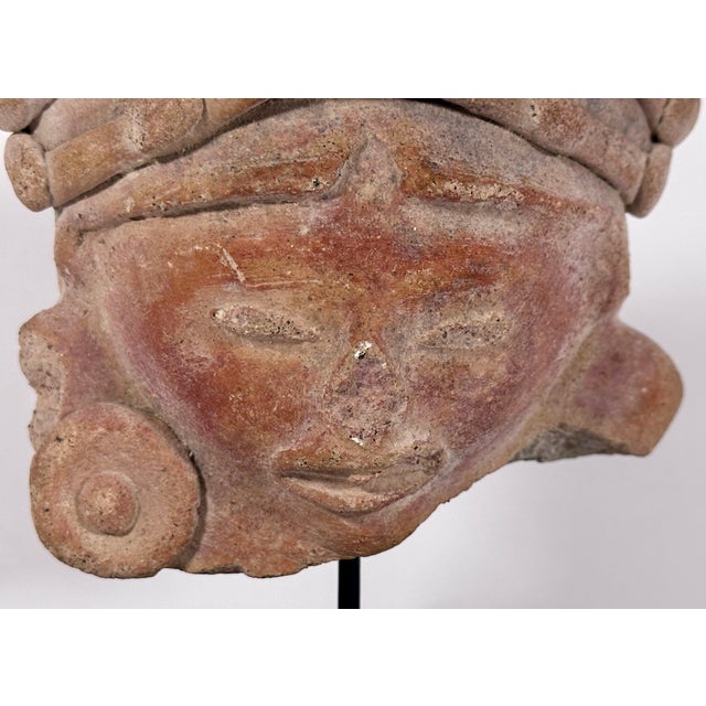 Pre-Columbian Jamacoaque Terracotta Head Fragment For Sale - Image 4 of 15