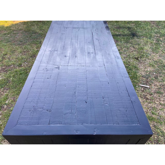 Restoration Hardware Rh Restoration Hardware Printmakers Executive Desk With Distressed Wood For Sale - Image 4 of 12