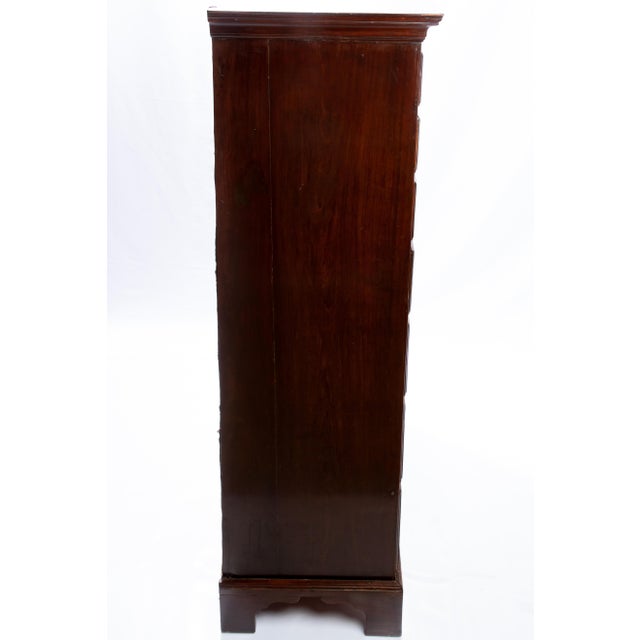 Burnt Umber 19th Century Vintage Mahogany Tall Chest For Sale - Image 8 of 13
