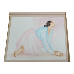 r.c. Gorman - Woman With Pink Skirt and Light Blue Blouse - 1983