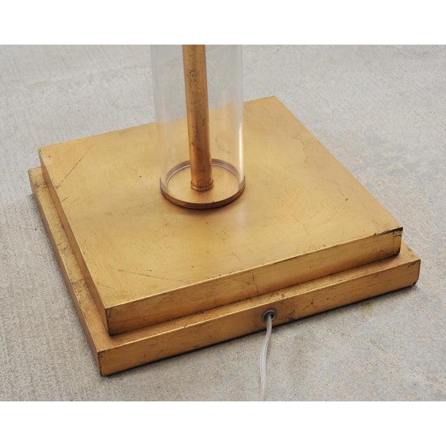 Gold Pair of Charles Hollis Jones Style Lucite Column Floor Lamps For Sale - Image 8 of 17