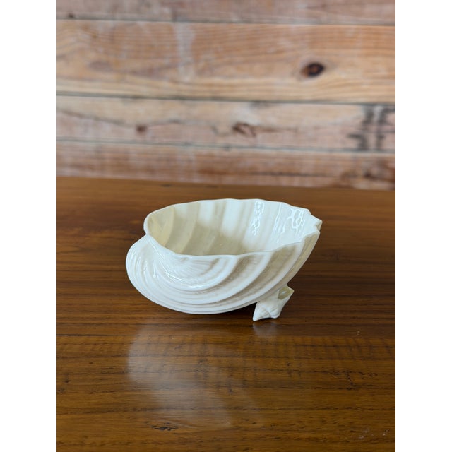 Vintage Irish Belleek Porcelain Shell Bowl on Conch Feet For Sale - Image 4 of 12