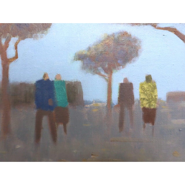Mid-Century Modern 'Under the Pale Blue Sky' Vintage Figurative Landscape Oil Painting by Swedish Artist Fabian Lundqvist (1913-1989), Framed For Sale - Image 12 of 13