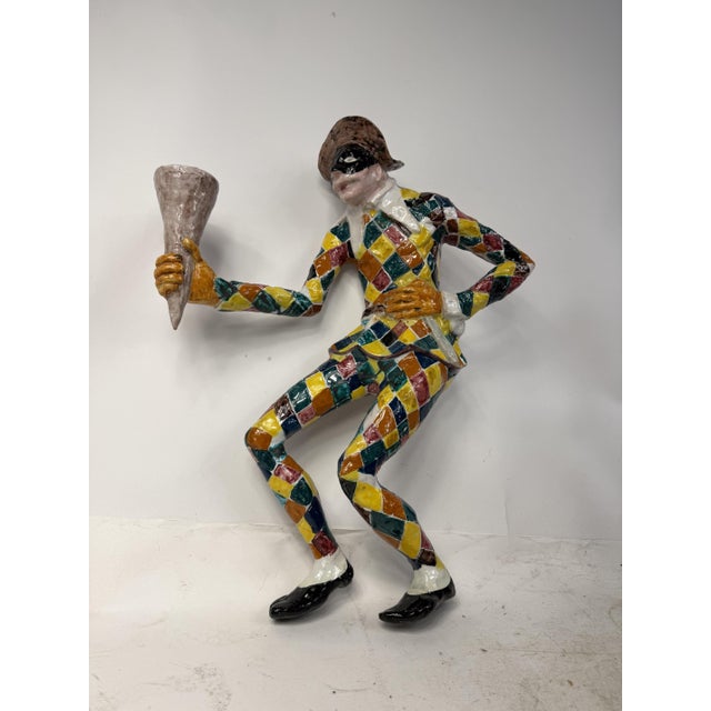 Antique Terracotta Harlequin Sculpture, Italy, 1950s For Sale - Image 13 of 14