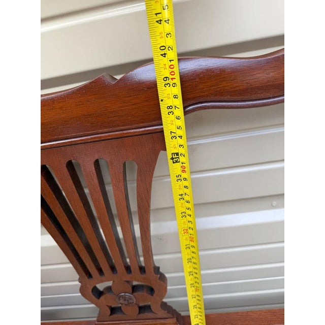 Ethan Allen Solid Mahogany King Headboard With Metal Rails & Slats For Sale - Image 9 of 12