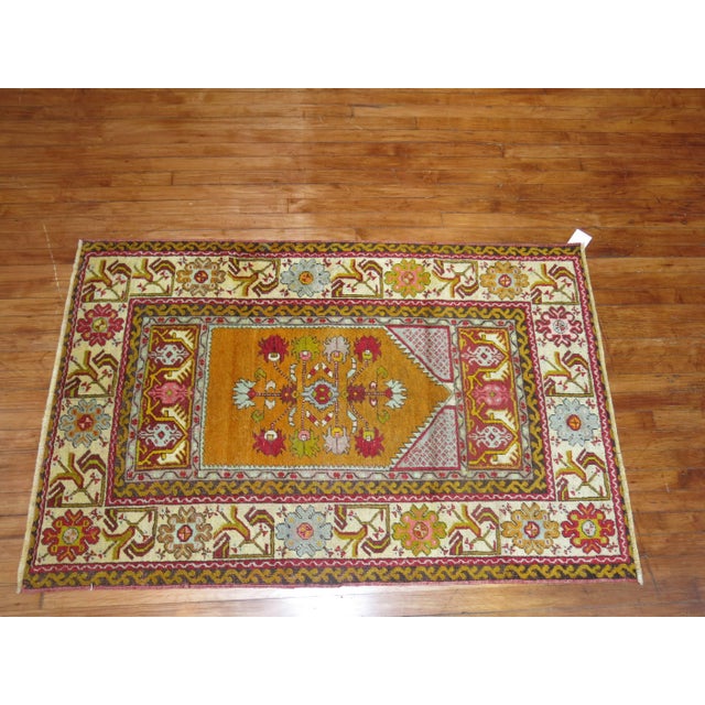 Zabihi Collection Vintage Turkish Oushak - 3'5" x 5'4" For Sale - Image 4 of 5