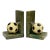 Vintage Italian Alabaster and Marble Soccer Ball Bookends For Sale